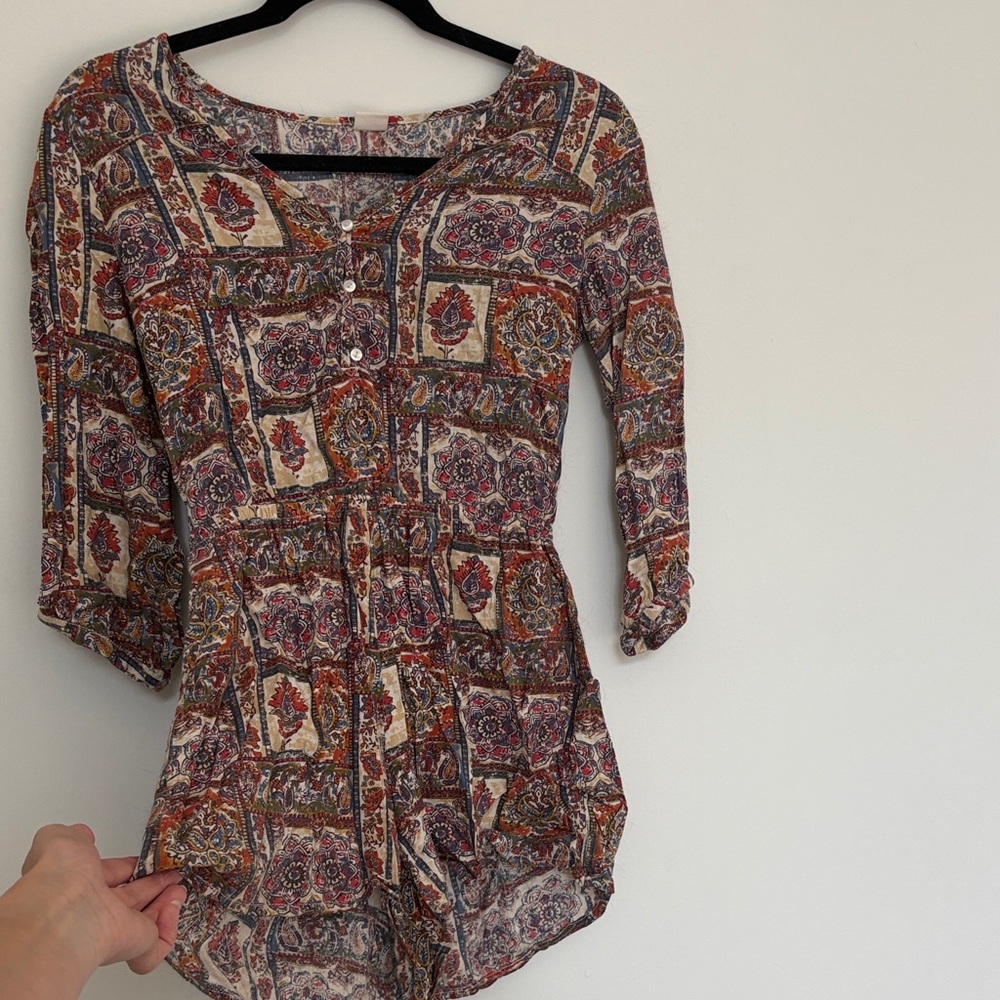 Wild Pearl Floral Patchwork Romper